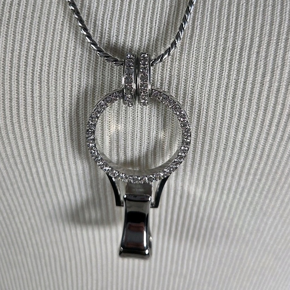 Authentic Origami Owl Eternity Lanyard Swarovski Crystals Badge Wheat Chain